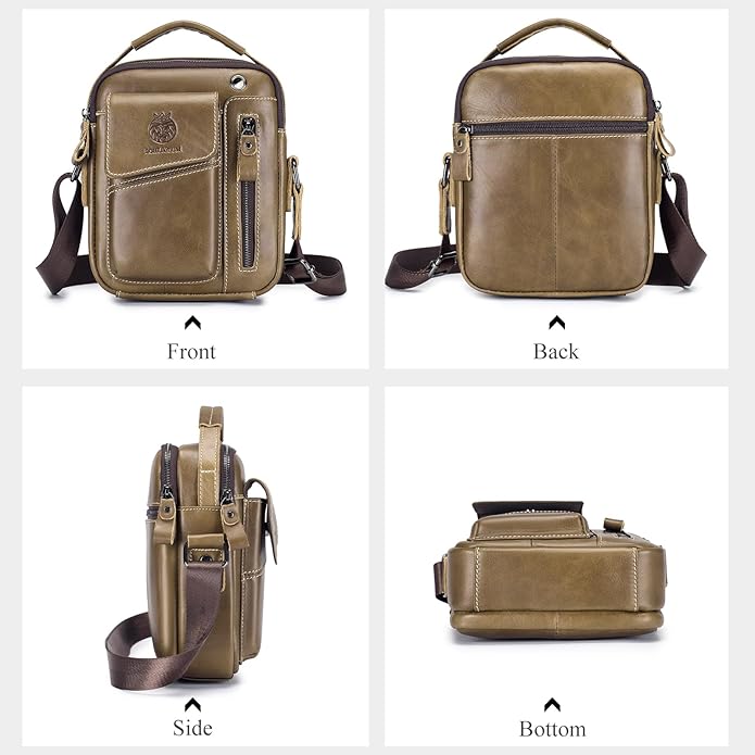Leather Shoulder Bag for Men Small Mens Crossbody Bag Purses Handbags | Small, Genuine Leather, Crossbody, Men Purse, Casual, Daypack