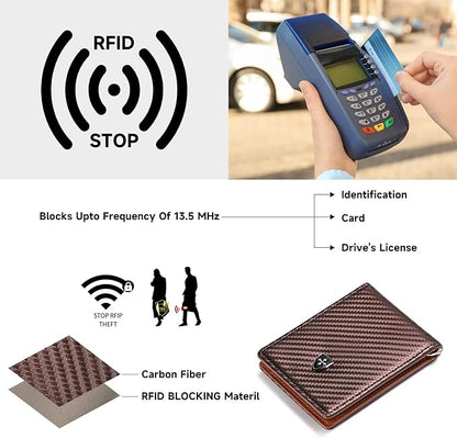 Men's Slim Wallet with Money Clip RFID Blocking Bifold Credit Card Holder Gifts for Men