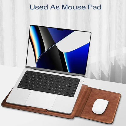 Fintie Sleeve Case for MacBook Air 13.6 A3449 A3240 A3113 A2681, Pro 14 A3427 A3426 A3434 A3401 A3185 A3112 A2992 A2918 A2779 A2442, MacBook Pro/Air/Neo 13 - Slim Bag Cover with Stand, Brown