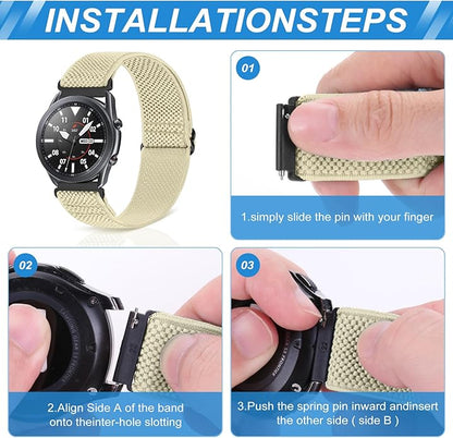 Compatible with 16mm 18mm 19mm 20mm 22mm 24mm Watch Bands Quick Release Replacement Wristband,Adjustable Stretchy Nylon Solo Loop Straps Fabric Braided Sport Elastic Bands for Men Women