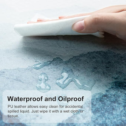 QIYI Desk Pad Large Keyboard and Mouse Pad for Laptop Computer, PU Leather Desk Cover Protector, Desk Décor Accessories for Office Home Work Writing Gaming 31.5" x 15.7" - Watercolor Mountain