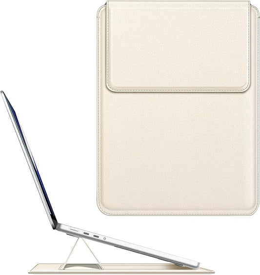 Fintie Sleeve Case for MacBook Air 13.6 A3449 A3240 A3113 A2681, Pro 14 A3427 A3426 A3434 A3401 A3185 A3112 A2992 A2918 A2779 A2442, MacBook Pro/Air/Neo 13 - Slim Bag Cover with Stand, Starlight