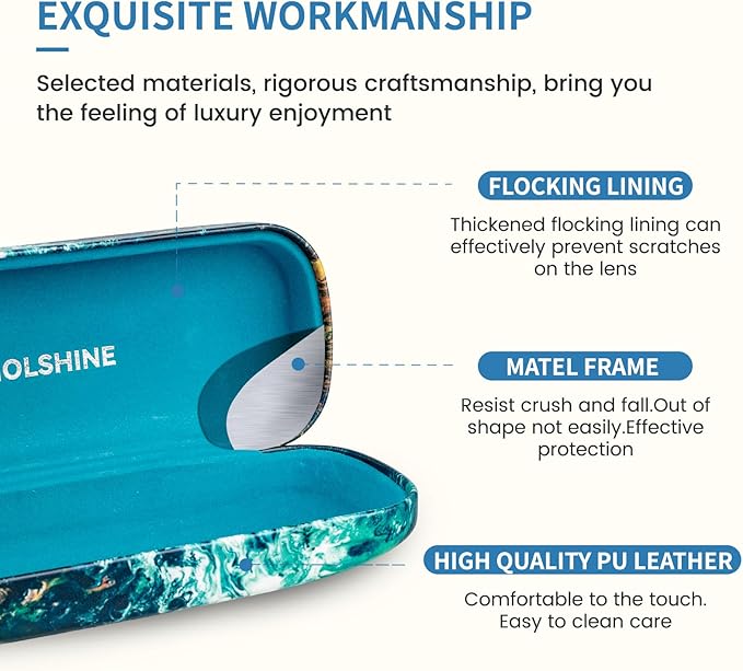 molshine Hard Shell Sunglasses Case, Classic Large Glasses Case for Women Men, Sunglass Eyeglasses