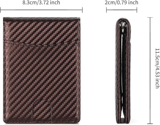 Wallet for Men Leather Slim Bifold Card Holder RFID Blocking Minimalist Front Pockets Wallet with Money Clip