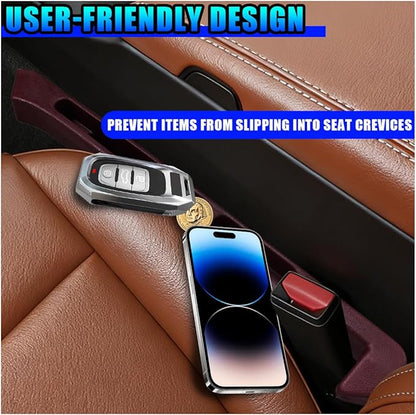 2PCS Car Seat Gap Filler Organizer, Multifunctional Car Gap Stopper Between Seat & Console Prevent Things Drop, Universal Vehicle Interior Phone Holder Accessories for SUVs Trucks (Red)