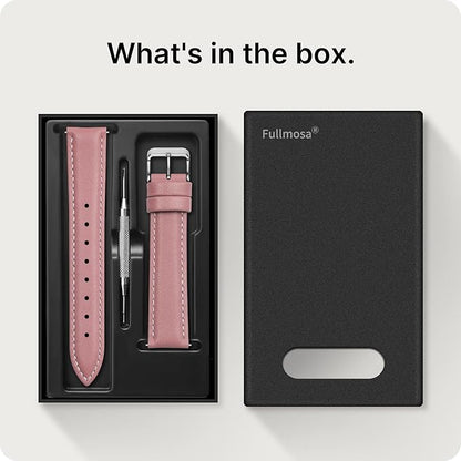 Fullmosa Watch Band, Quick Release Leather Watch Strap for Men Women, Replacement Bands Width 12mm 14mm 16mm 18mm 19mm 20mm 21mm 22mm 24mm
