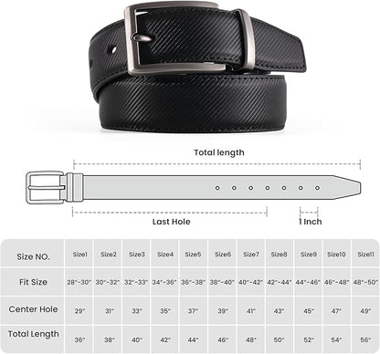 LMUGOOS 3 Pack Mens Belt Reversible Genuine Leather Belts - Adjustable & Cuttable 1.2" for Dress, Business, Casual & Jeans