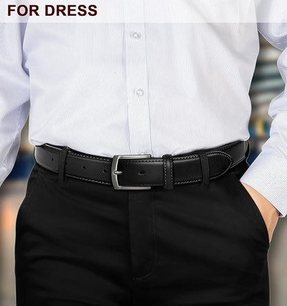 KEMISANT Men Belt-Genuine Leather Belt for Men Dress Casual Golf Jeans 1 3/8"
