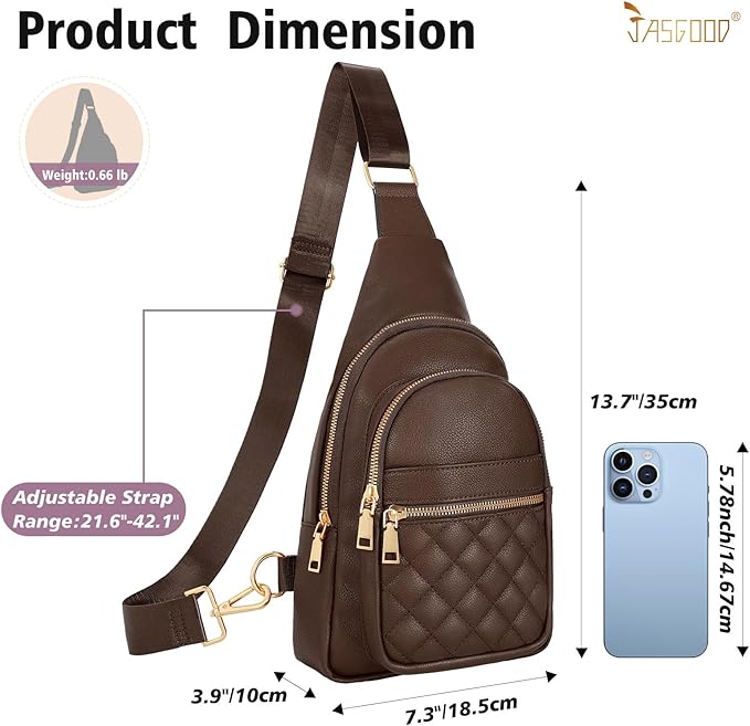Sling Bag for Women Crossbody Leather Fanny Packs Chest Bag Fashion Sling Backpack Travel JASGOOD