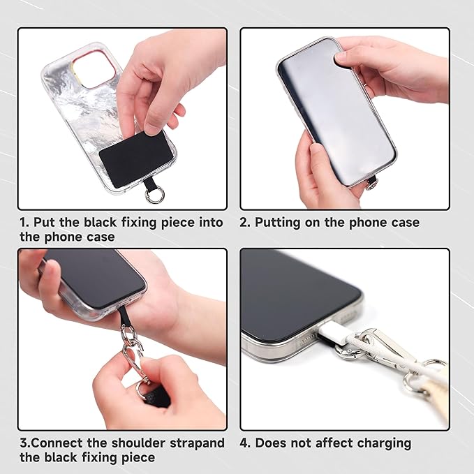 FUVLIFE Phone Lanyard Crossbody Wrist Strap, Adjustable Clip and Go Strap for Phone with Wallet Crossbody, Phone Strap with Zippered Pouch, Universal Hands-Free for All Cell Phone