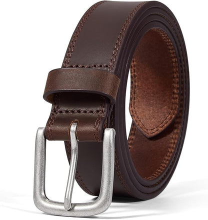 VATAN Men's Full Grain Leather Casual Every Day Jeans Belts, Handmade Men Leather Belt with Gift Box