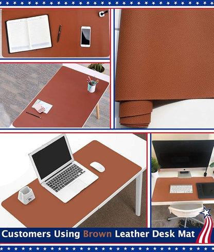 17 X 36 Inch Office Desk Pad Table Protector on Top of Desks PU Leather Desk Blotter Laptop Computer Gaming Under Keyboard Mouse Pad Waterproof Writing Mat Desktop Cover for Women Men Kids Girls Black
