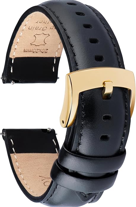 OTTOODY Leather Watch Bands Quick Release, Elegant Top Grain Leather Watch Straps for Men & Women, Choice of Color & Width - 18mm, 19mm, 20mm, 21mm or 22mm Wristbands Bracelet for Watch & Smartwatch