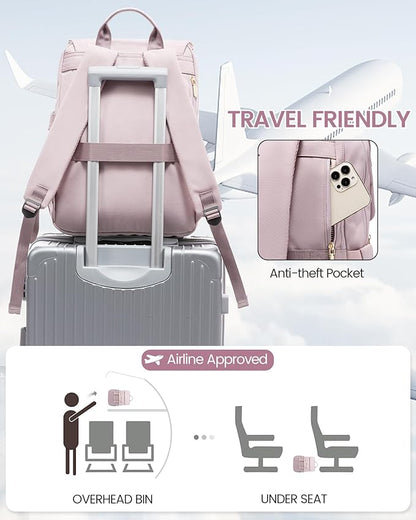 LOVEVOOK Travel Laptop Backpack Purse for Women Fashion Vintage Computer Backpack 15.6 Inch Large Teacher Nurse Backpack Casual Daypack for Business Work College