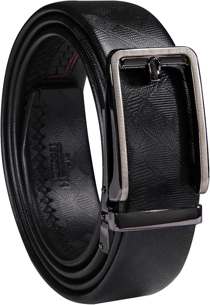 Barry.Wang Mens Belts Leather Ratchet Automatic Buckle Slide Click 1 3/8" Designer Dress Fashion Classic Casual Work Business
