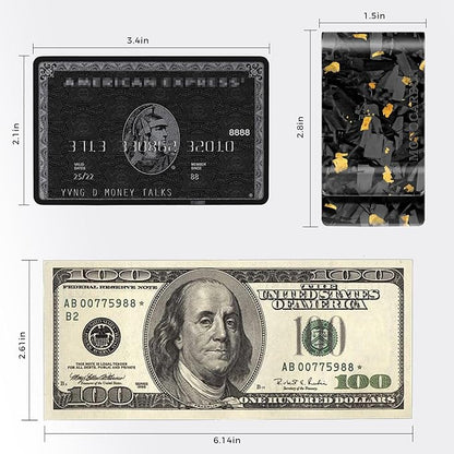 MONOCARBON Carbon-Fiber-Money-Clip-for-Men, Minimalist-Money-Holder for Cash, High Elastic Carbon-Fiber-Wallet, Slim and Durable
