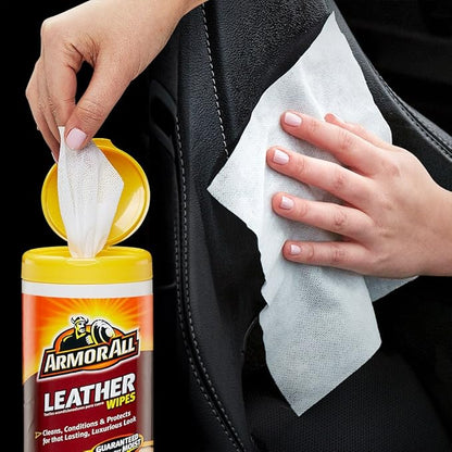 Armor All Interior Cleaner Wipes | For Leather | 20 Count | Pack of 2 | For Vehicles