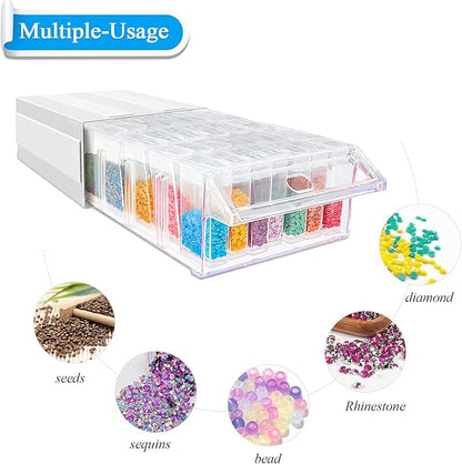 ARTDOT Storage Containers for Diamond Painting, 9 Pack Stackable Craft Storage Organizer 315 Slots Individual Containers for Diamond Art Beads Nail Pill Rhinestones Seed