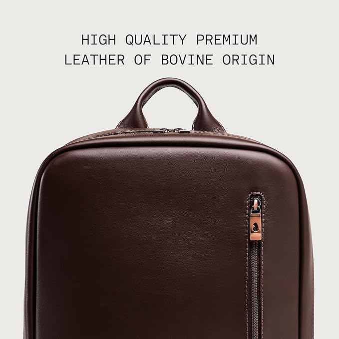 Nordweg Nomad Leather Laptop Backpack NW089A – Lightweight Daypack for Work & Travel – Fits Laptops up to 15.6” (Brown)