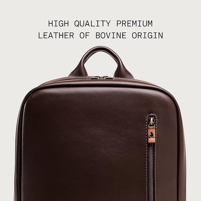 Nordweg Nomad Leather Laptop Backpack NW089A – Lightweight Daypack for Work & Travel – Fits Laptops up to 15.6” (Brown)