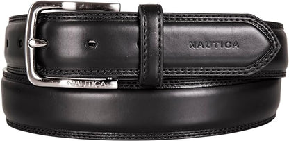Nautica Men's Dress Leather Belt for Suits and Pants | Classic | Business | Fashion | Adjustable | Metal Buckle