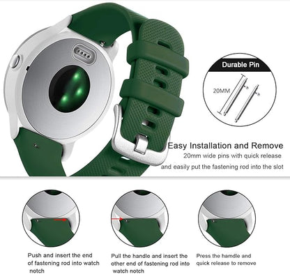 GEAK Compatible with Garmin Venu Sq Watch Band/Vivoactive 5 Watch Bands/Vivoactive 3 Watch Bands Women Men, Sport 20mm Quick Release Watch Band for Forerunner 245/645/Garmin Venu Sq Band/Venu Green