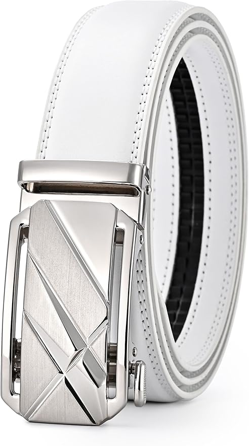 Lingli Men's Belt,Ratchet Dress Belt with Automatic Buckle Brown/Black-Trim to Fit-35mm wide