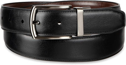 Haggar Men's 2-in-1 Reversible Leather Belt for Dress Pants, Suits, Khakis - Classic, Business Casual, Formal, Work