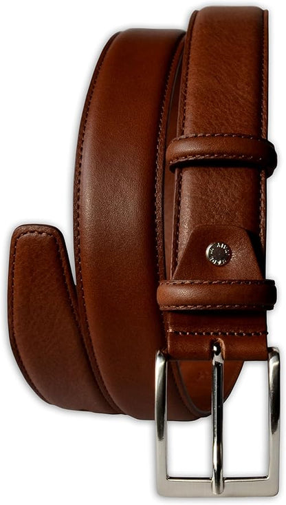 Mens Plain Smooth Italian Dress Leather Belt