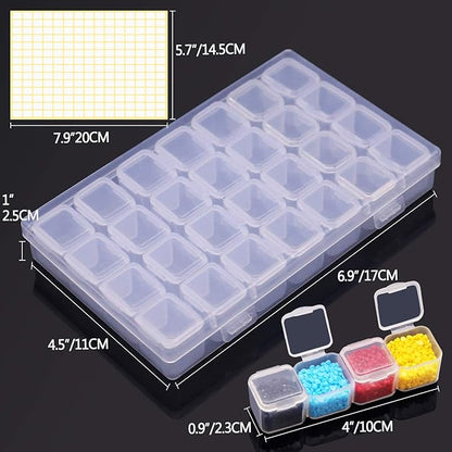 ARTDOT 56 Girds Storage Containers for Diamond Art Kits for Adults, 2 Pack Portable Bead Storage Container for Diamond Painting Accessories and Tools