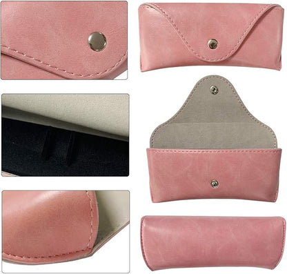 LogHog Portable Leather Glasses Case,Flexible Sunglasses Pouch Slim Case for Women Men Horizontal Eyeglass Case