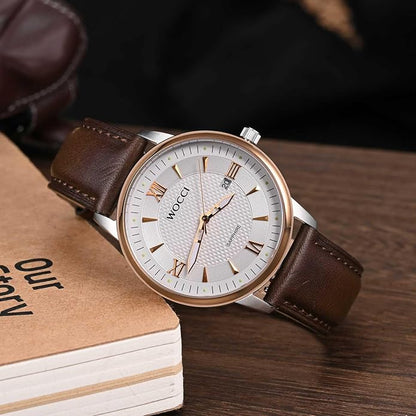 WOCCI Quick Release Watch Band, Distressed Genuine Leather, Stainless Steel Buckle, Strap Width 18mm 19mm 20mm 22mm 24mm