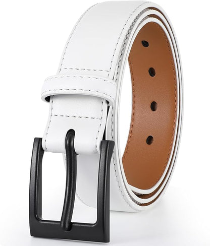 XZQTIVE TSA Belt For Men Metal Free Dress Belts Hypoallergenic Leather Belt With Black Buckle Nickle Free