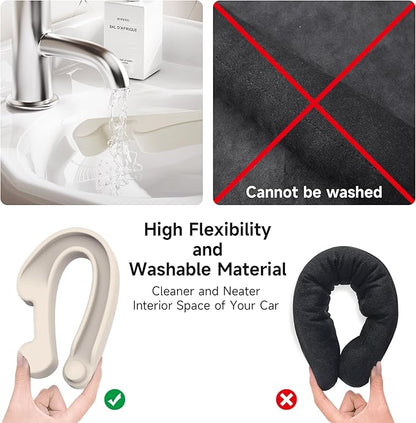 Givifive Car Seat Gap Filler Set of 2, Soft Foam Multifunctional Seat Side Gap Filler with Organizer & Hook Function, 3in1 Gap Stopper Universal Fit Car SUV Truck Fill The Gap Between Seat & Console