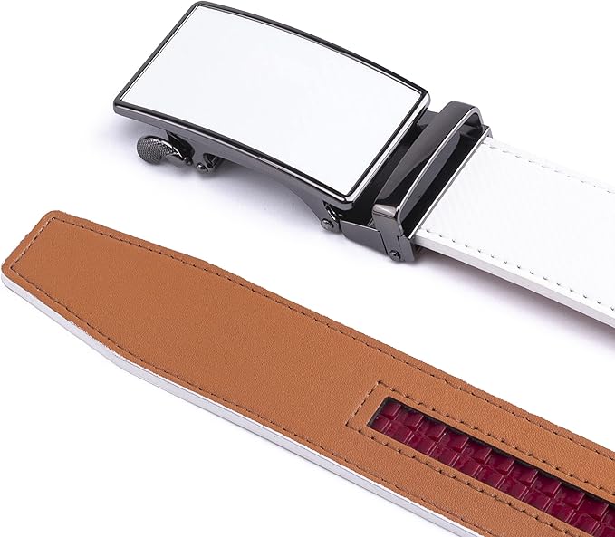 Fabio Valenti Mens Belt,Ratchet Belt Dress with 1 3/8" Genuine Leather with Easier Adjustable Buckle, Trim to Fit