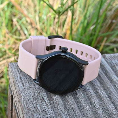 BISONSTRAP Silicone Watch Bands, Slim Watch Straps with Quick Release, 14mm, Pink with Silver Buckle