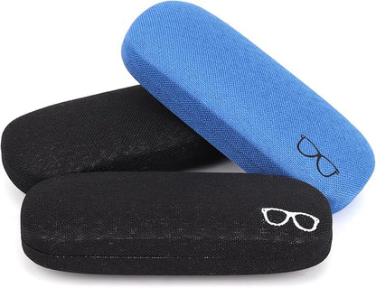 RayLove 3-Pack Hard Shell Eyeglasses Case Large Reading Glasses Hard Case