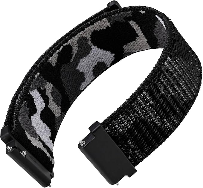 WOCCI 20mm Adjustable Nylon Watch Band, Quick Release Sport Loop Strap (City Camo)