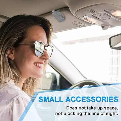 LTOHOE 2 Pack Sunglass Holder for Car, Magnetic Leather Sunglasses Holder and Ticket Card Clip, Universal for Different Size Glasses, Car Visor Accessories(Grey)