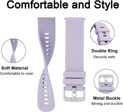 GEAK Compatible with Garmin Vivoactive 5 Watch Band/Vivoactive 3 Watch Bands,20mm Silicone Band for Garmin Venu 2 Plus/Venu Sq/Venu Watch Bands/Forerunner 645/245 Music Smartwatch Women Men Lavender