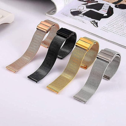 Moran Stainless Steel Mesh Watch Band 20mm Quick Release Black Replacement Metal Strap 18mm 20mm 22mm Compatible for Samsung Galaxy Watch 6 Band Classic 43mm 47mm 40mm 44mm (Black, 20mm)