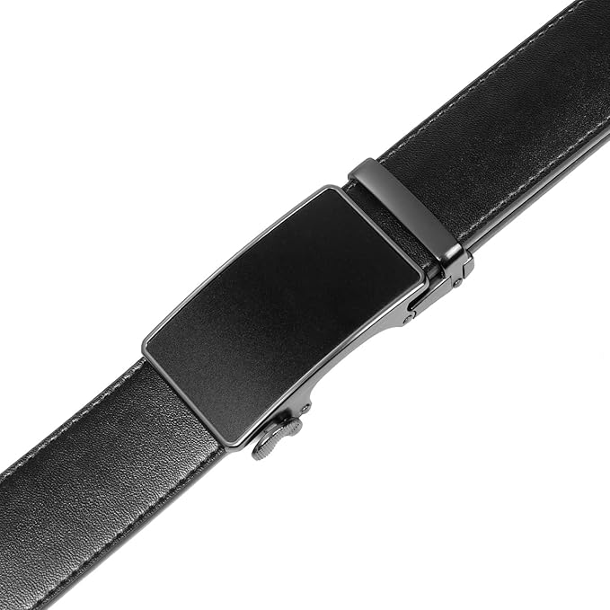 Founders & C Men's Ratchet Belt 1 3/8",Leather Dress Belt Adjustable with Click Sliding Buckle Trim to Exact Fit
