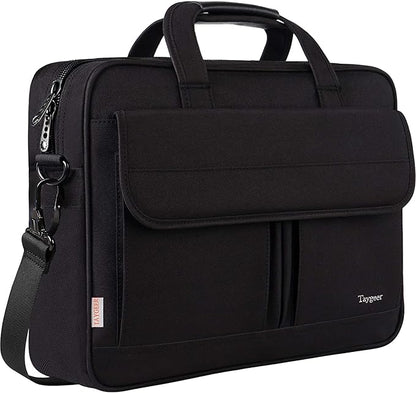 Taygeer 17 inch Laptop Bag, Professional Business Office Briefcase for Men Women, Premium Water Resistant Carry On Laptop Case Shoulder Messenger Bag Fits 15.6 17 Inch Notebook/Computer, Black