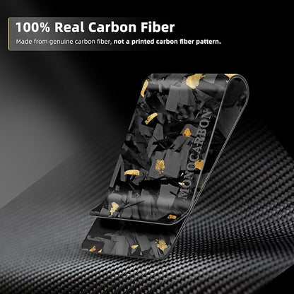 MONOCARBON Carbon-Fiber-Money-Clip-for-Men, Minimalist-Money-Holder for Cash, High Elastic Carbon-Fiber-Wallet, Slim and Durable