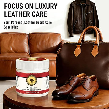 Leather Furniture Repair Salve 8.2oz, with Natural Emu Oil - Polisher, Moisturizer, Restorer for Couch and Furniture - Leather Cleaner and Conditioner for Wood/Vinyl/Handbags/Car Seats/Shoes