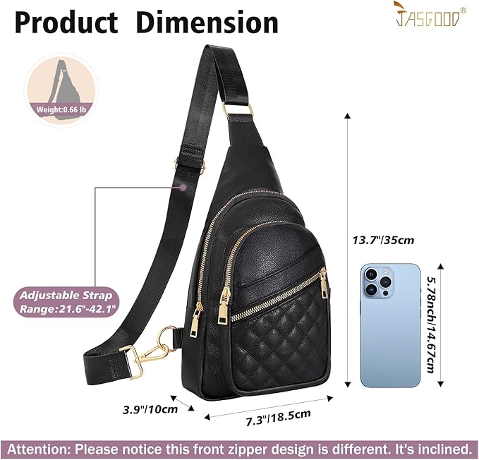 Sling Bag for Women Crossbody Leather Fanny Packs Chest Bag Fashion Sling Backpack Travel JASGOOD