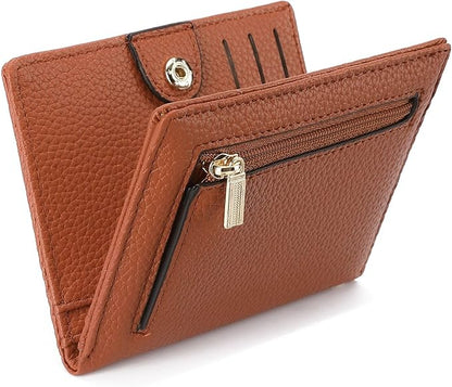 GAEKEAO Wallet Women RFID Blocking Small Bifold Vegan Leather Ladies Mini Purse with ID Window Zipper Change Pocket
