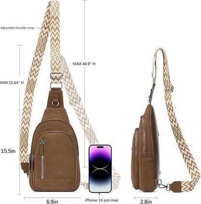 CLUCI Crossbody Bags for Women Men,Leather Sling Bag Cross Body Backpack for Woman Gifts for Women Birthday Unique