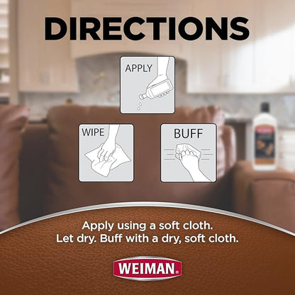 Weiman 3 in 1 Deep Leather Cleaner & Conditioner Cream - Restores Leather Surfaces - Use on Leather Furniture, Car Seats, Shoes, Bags, Jackets, Saddles