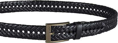 DOCKERS Men's Braided Leather Belt, Fully Adjustable Casual Strap for Everyday Wear